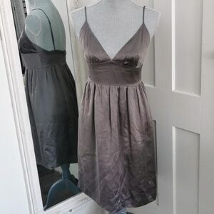 Jacob Connection 100% Silk Midi Faircore Femine Grey Slip Dress. Size 6